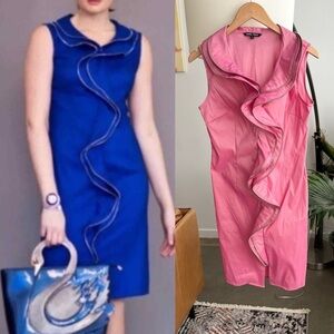 Samuel Dong Zip Front Ruffle Dress